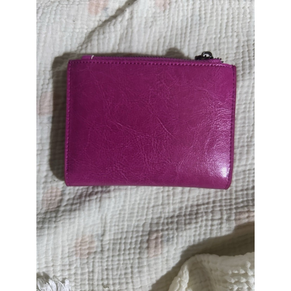 Bveyzi Women RFID Blocking Security Double Zip-around Phone Wallet Hot Pink
